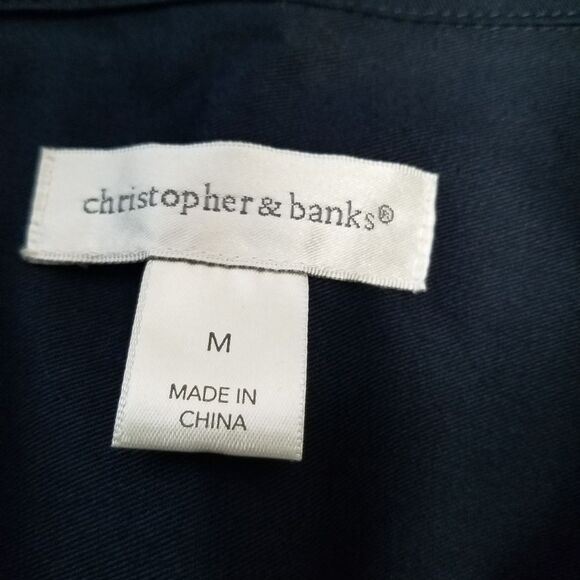 NWOT Christopher & Banks Medium NAVY 3/4 sleeved Jacket - Picture 5 of 7